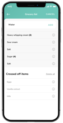 Grocery list planning